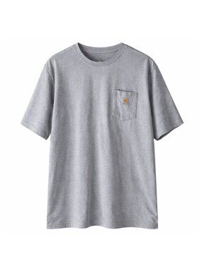Carhartt 3XLT Pocket Tee Gray Workwear Shirt Logo Patch T Shirt
